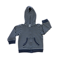 18M Navy & White Stripe Zipper Hoddie - Petit Bateau