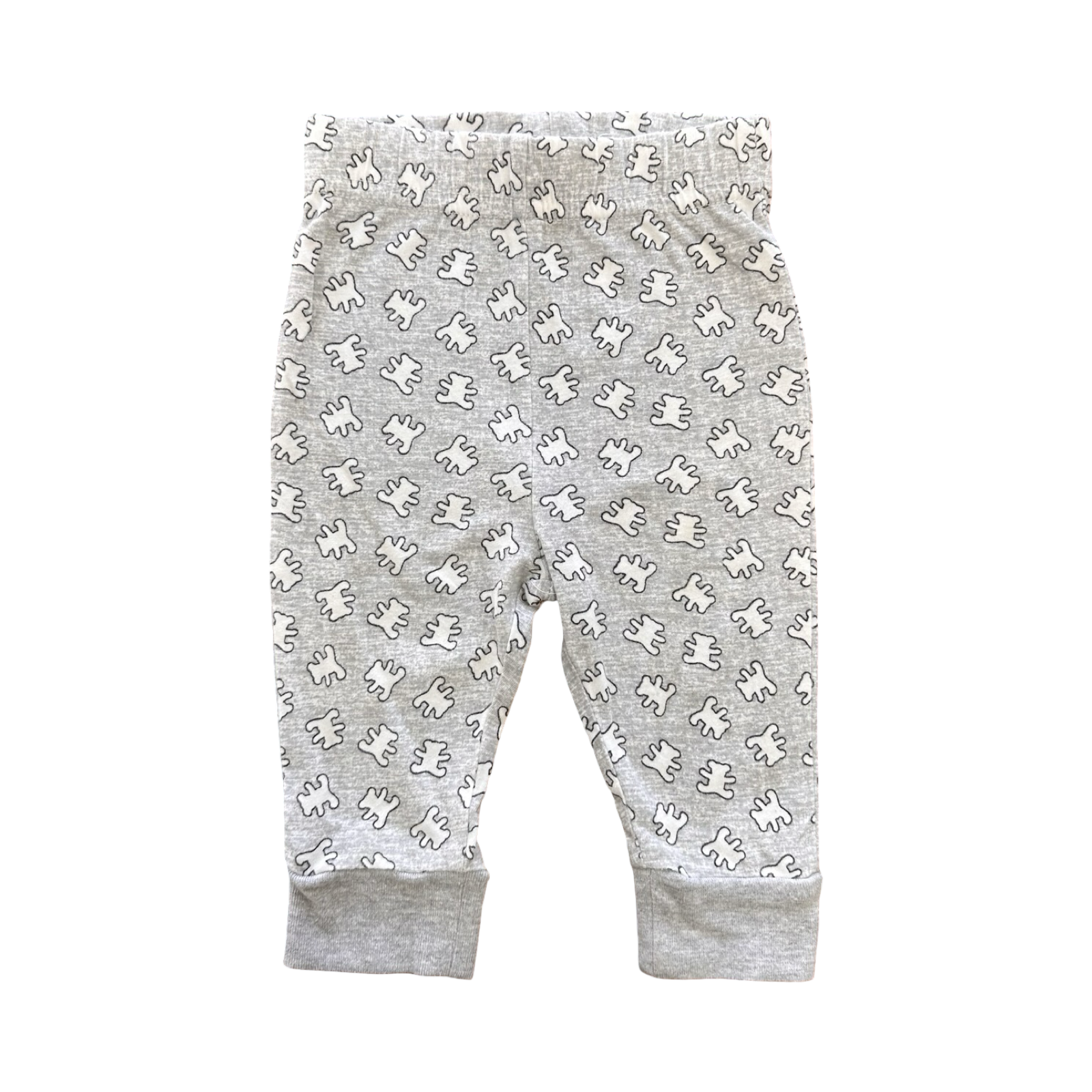 3-6M Grey & White Cotton Bear Pants - Woolworths