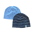 6-12M 2pc Blue Cotton Beanies - H & M