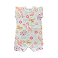 3-6M White & Zoo Animal Girls Romper - Woolworths