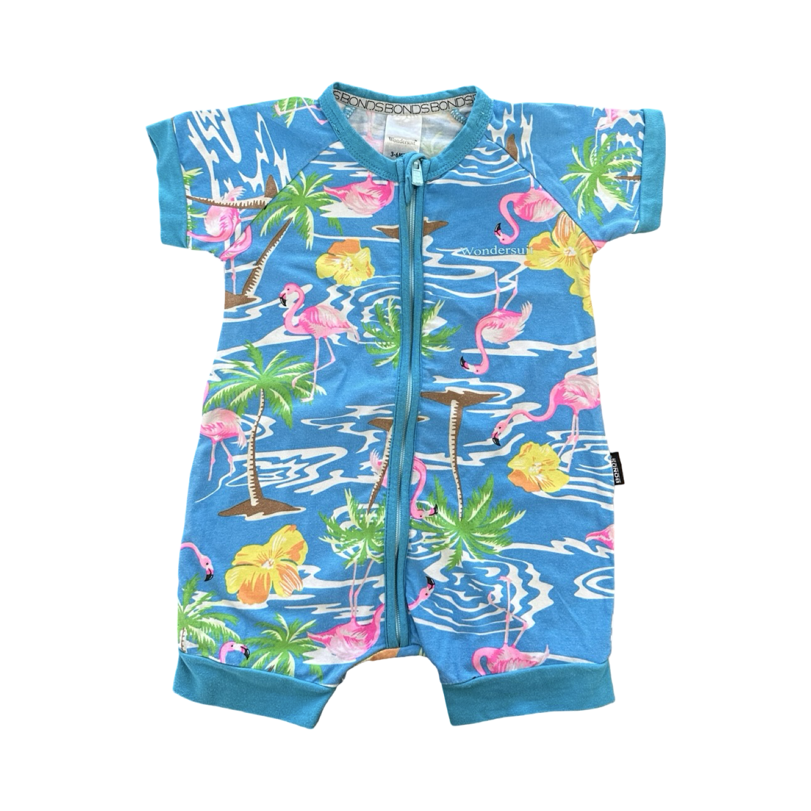 3-6M Blue Summer Theme Romper - Bonds