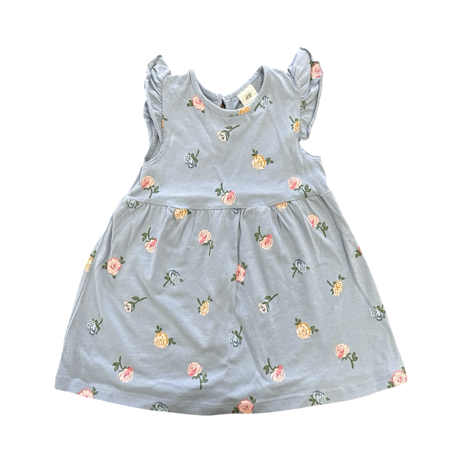 4-6M Blue Rose Cotton Summer Dress - H & M