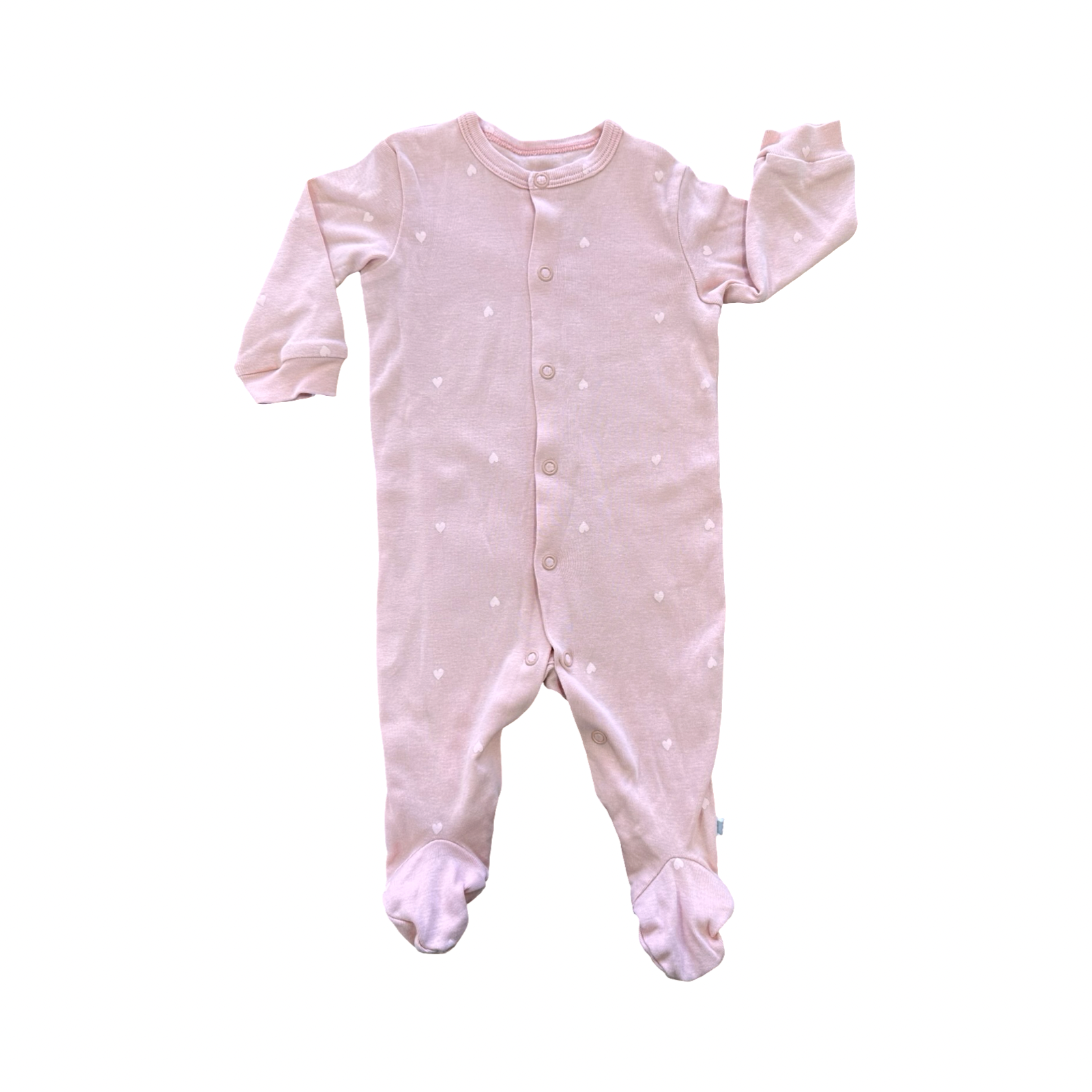 1-3M Peach Heart Snapper Cotton Babygrow - Woolworths