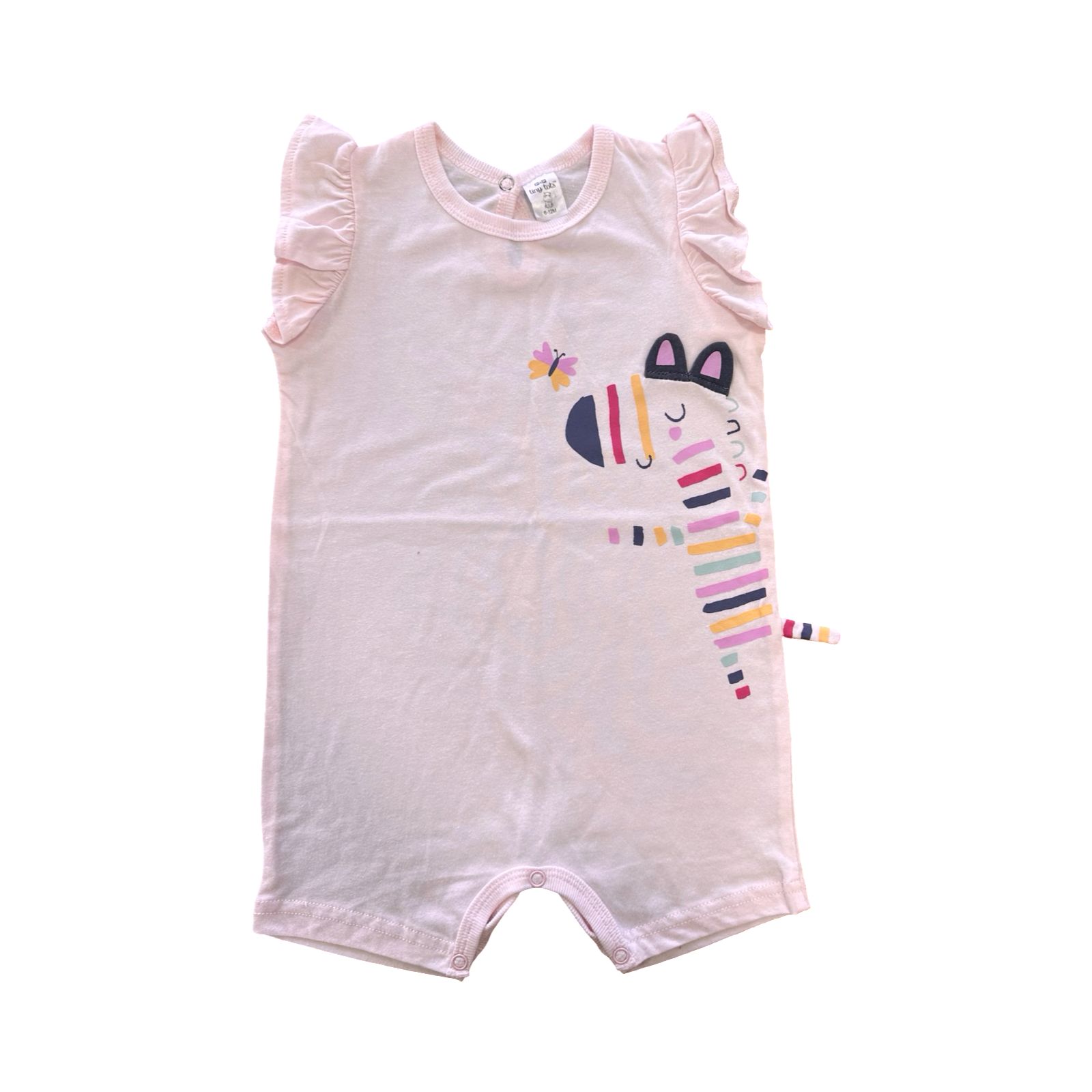6-12M Pink Zebra Romper - Tiny Tots
