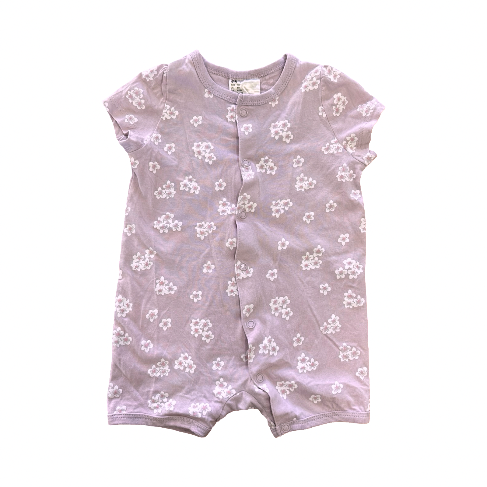 4-6M Purple Floral Romper - H & M