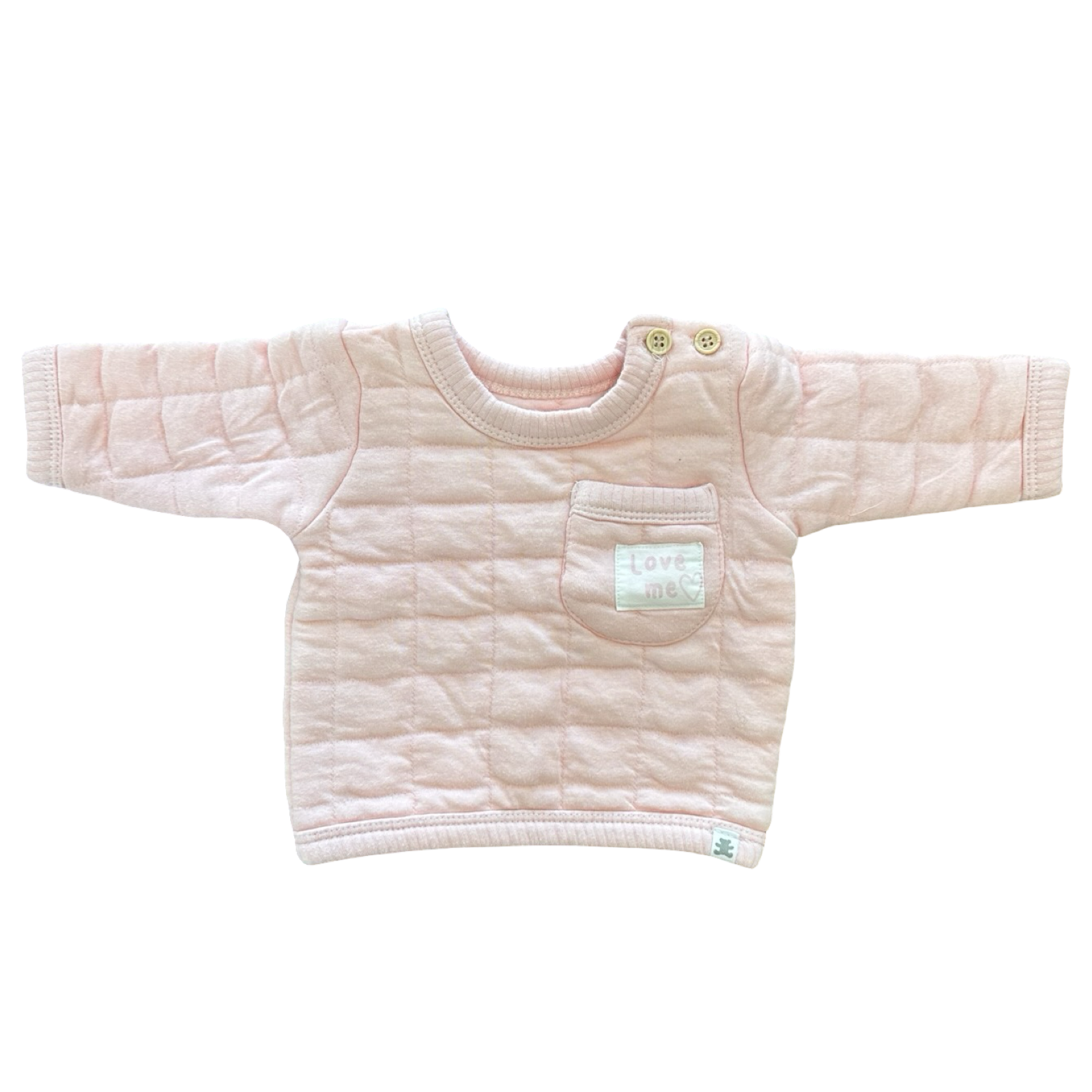 Newborn Peach Puffer Top with Pocket - Woolworths