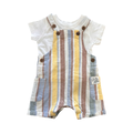 1-3M Multicolour Stripe Cotton Dungaree - Woolworths