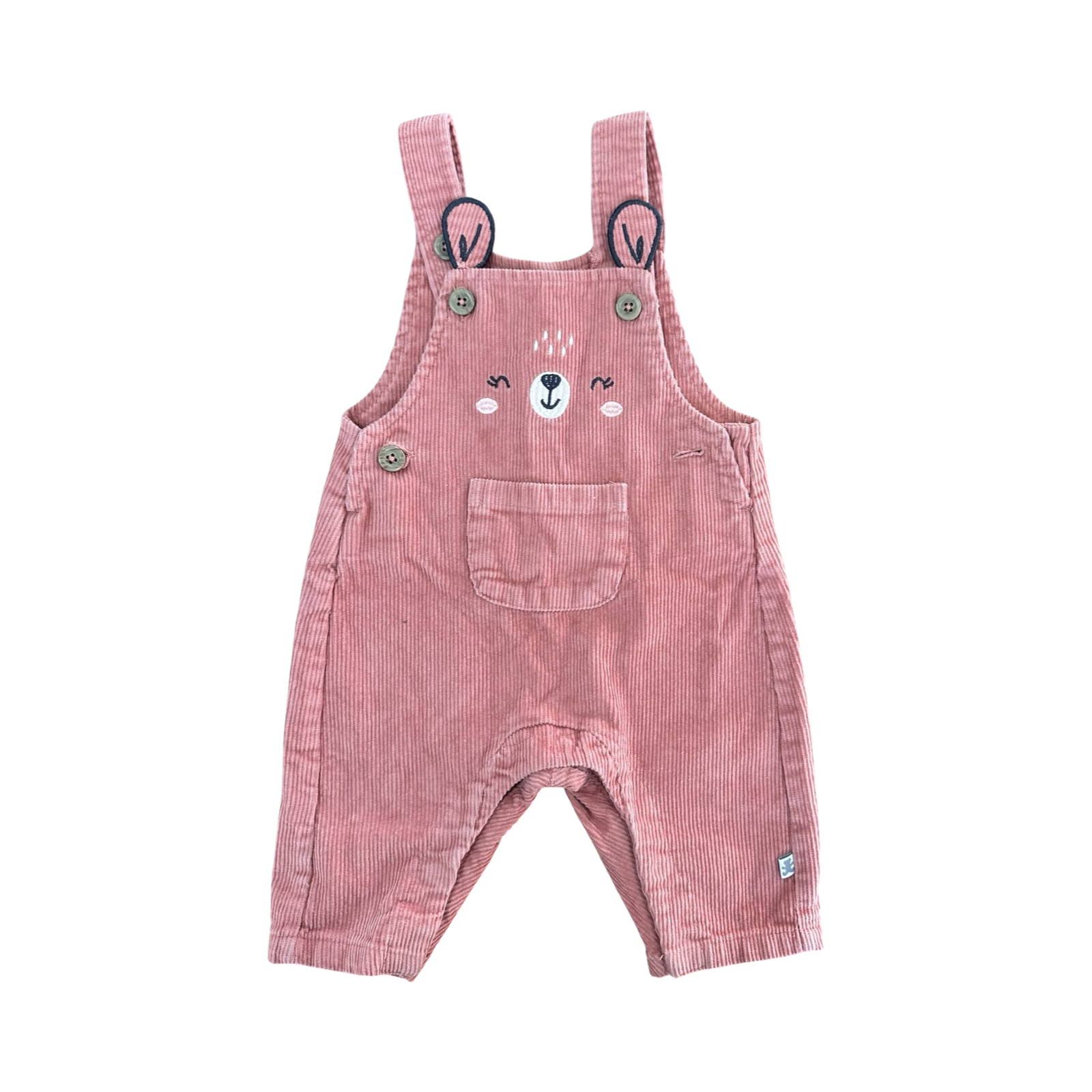1-3M Pink Corduroy Bean Dungaree - Woolworths
