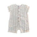 3-6M Cream & Brown Strip Cotton Bodysuit with Buttons - Woolworths