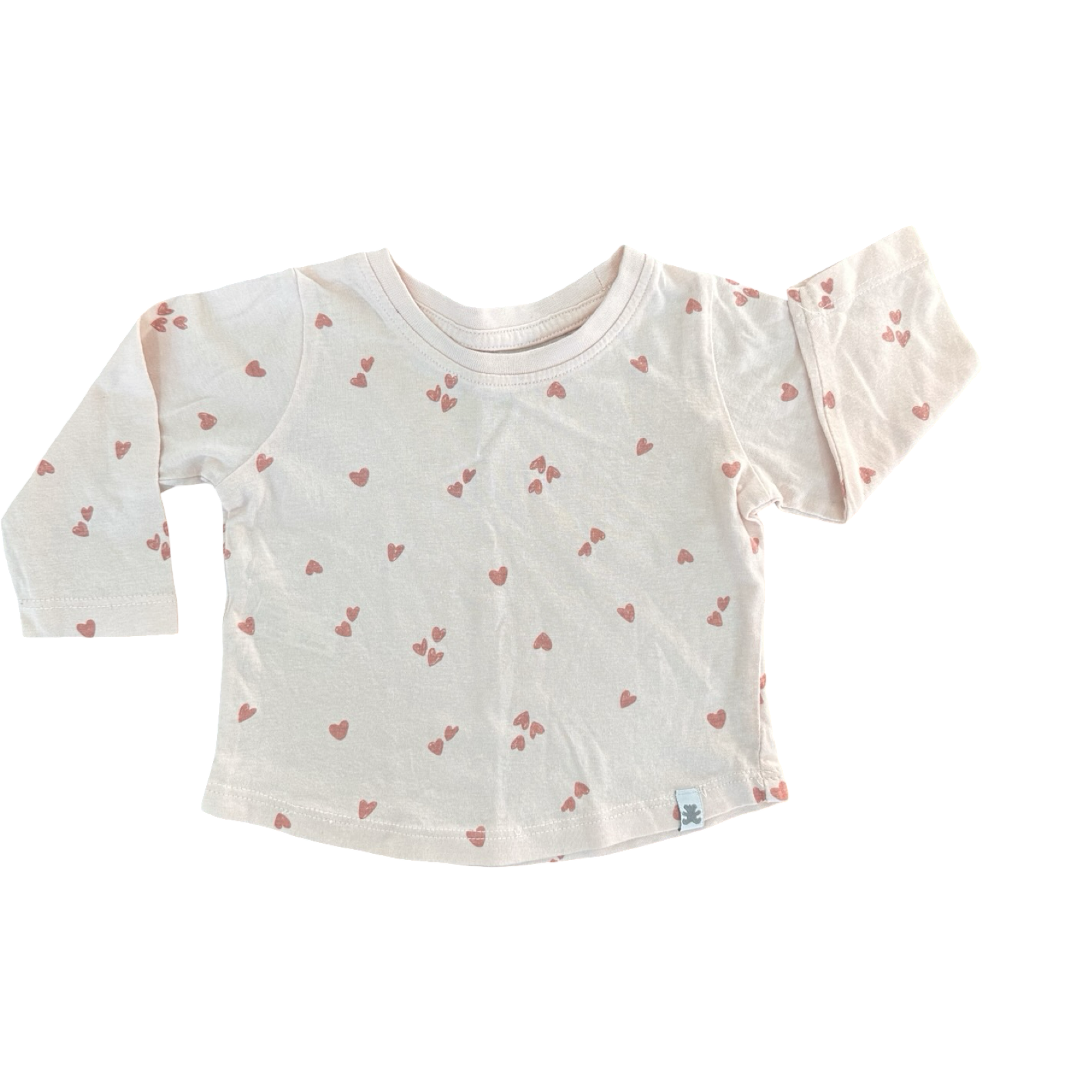 1-3M Pink Heart Long Sleeve T-Shirt - Woolworths