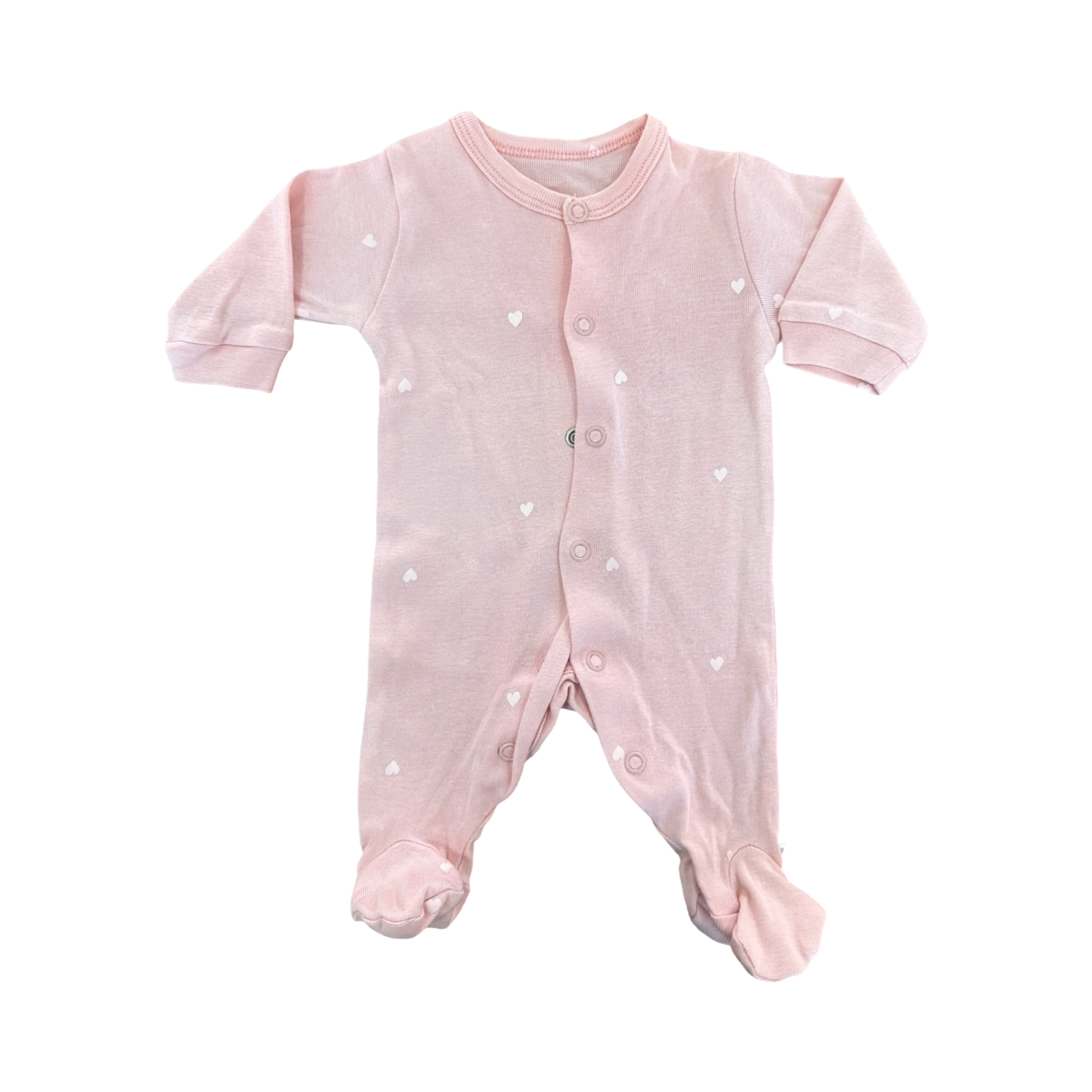 Prem Peach Heart Cotton Snapper Onesie - Woolworths