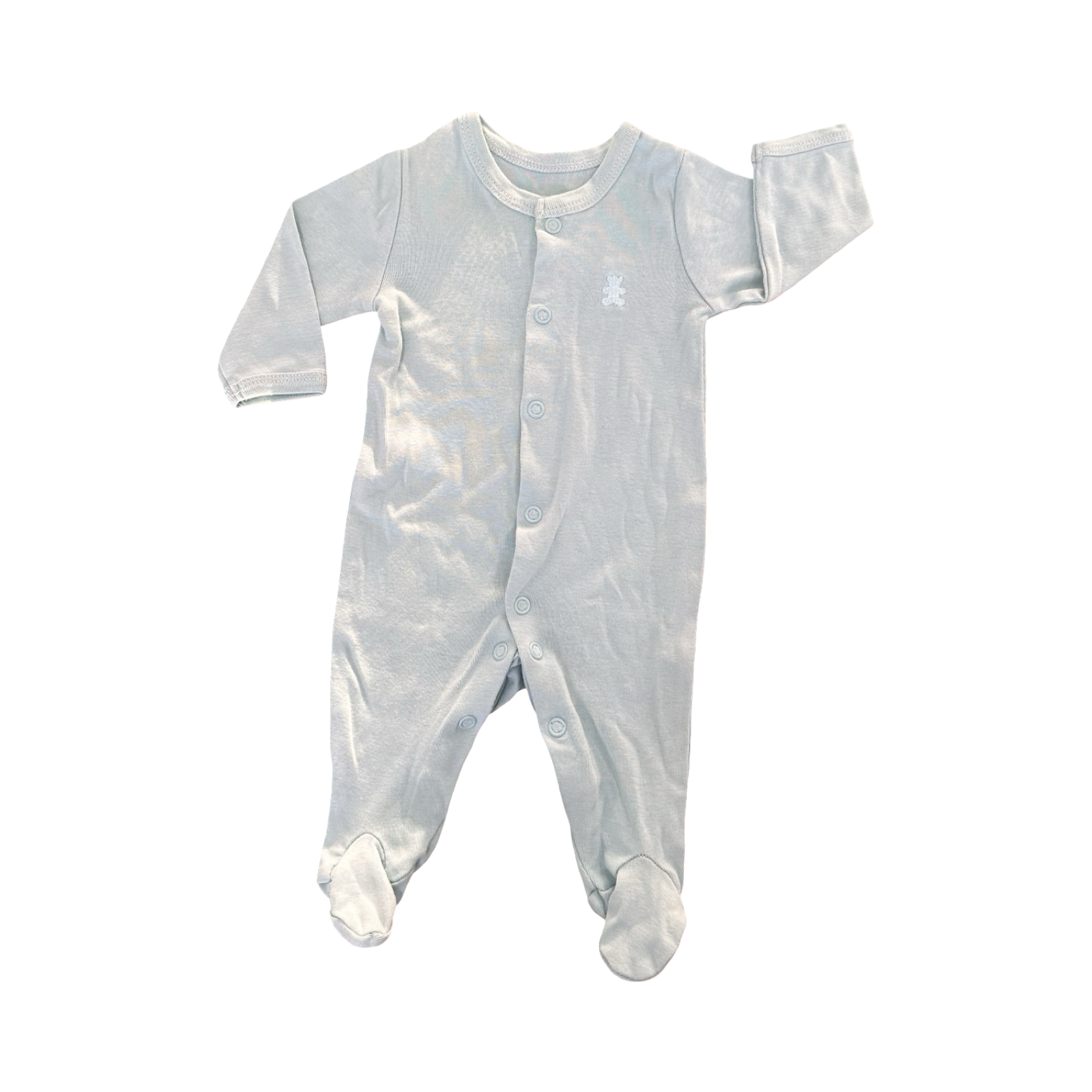 Newborn Green Cotton Snapper Cotton Babygrow - Woolworths
