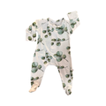 0-3M Green & White Leaf Design Magnetic Babygrow - Magnetic Munchkin