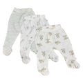Newborn 3pc White & Animals Footed Leggings - Woolworths
