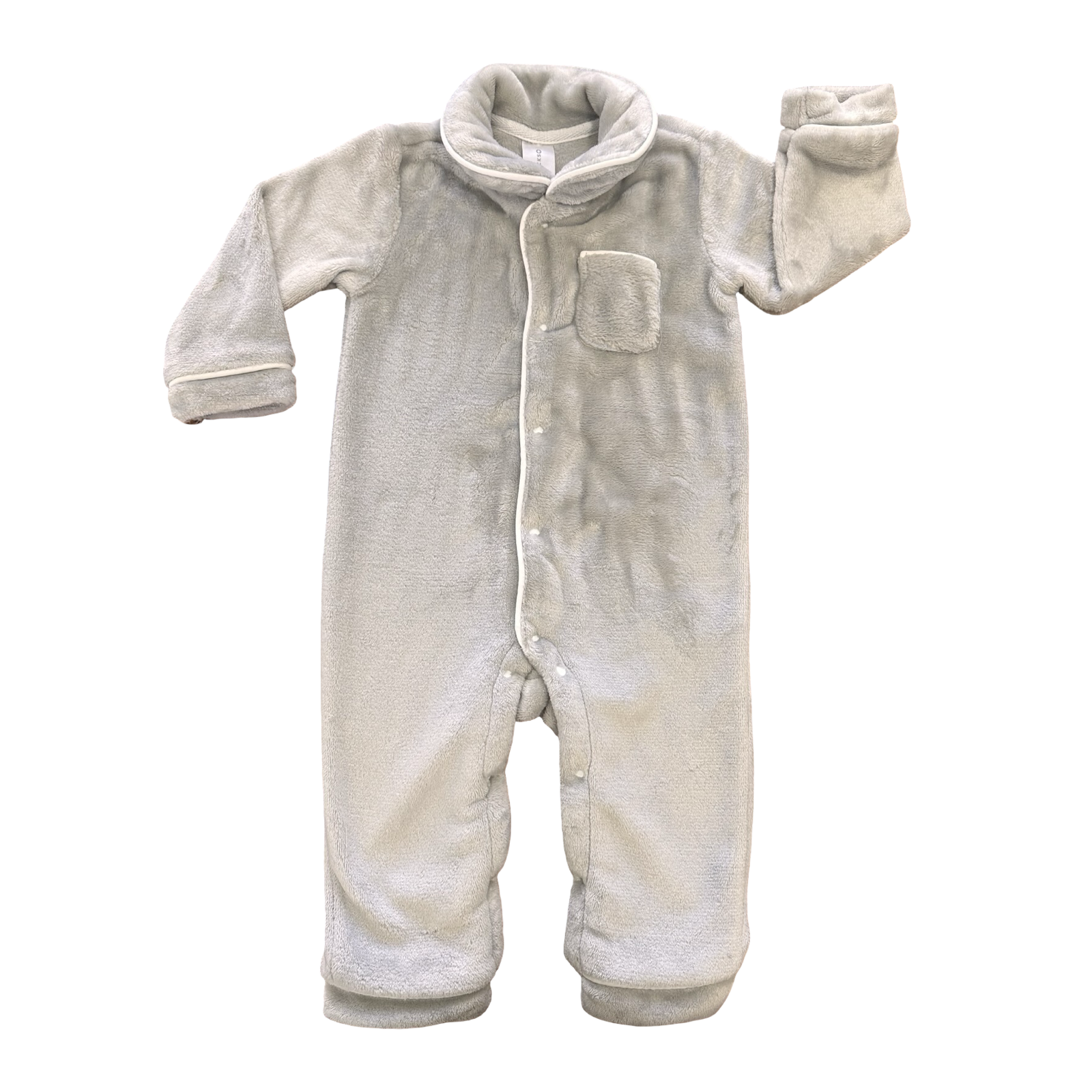 18-24M Grey Soft Onesie with Collar - Clicks