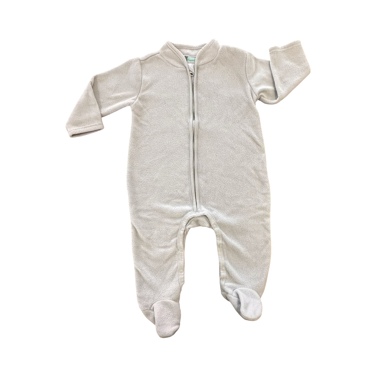 6-12M Grey Zipper Fleece Onesie - Ackermans