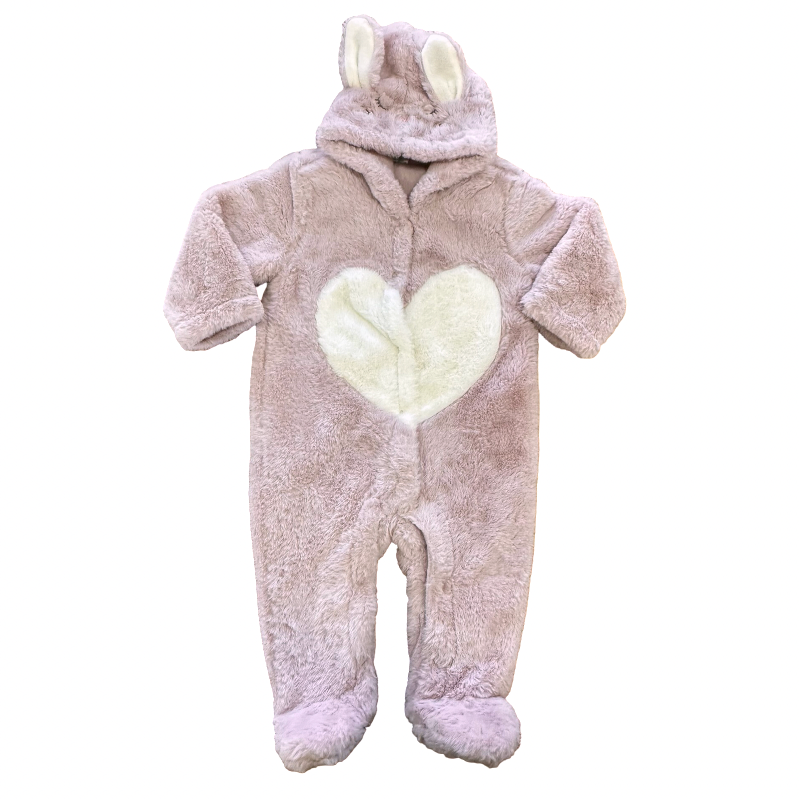 12-18M Pink Fur Super Cute Bunny Onesie - Ackermans
