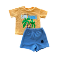 3-6M Orange Let The Sun Shine T-Shirt with Blue Pants - Jet