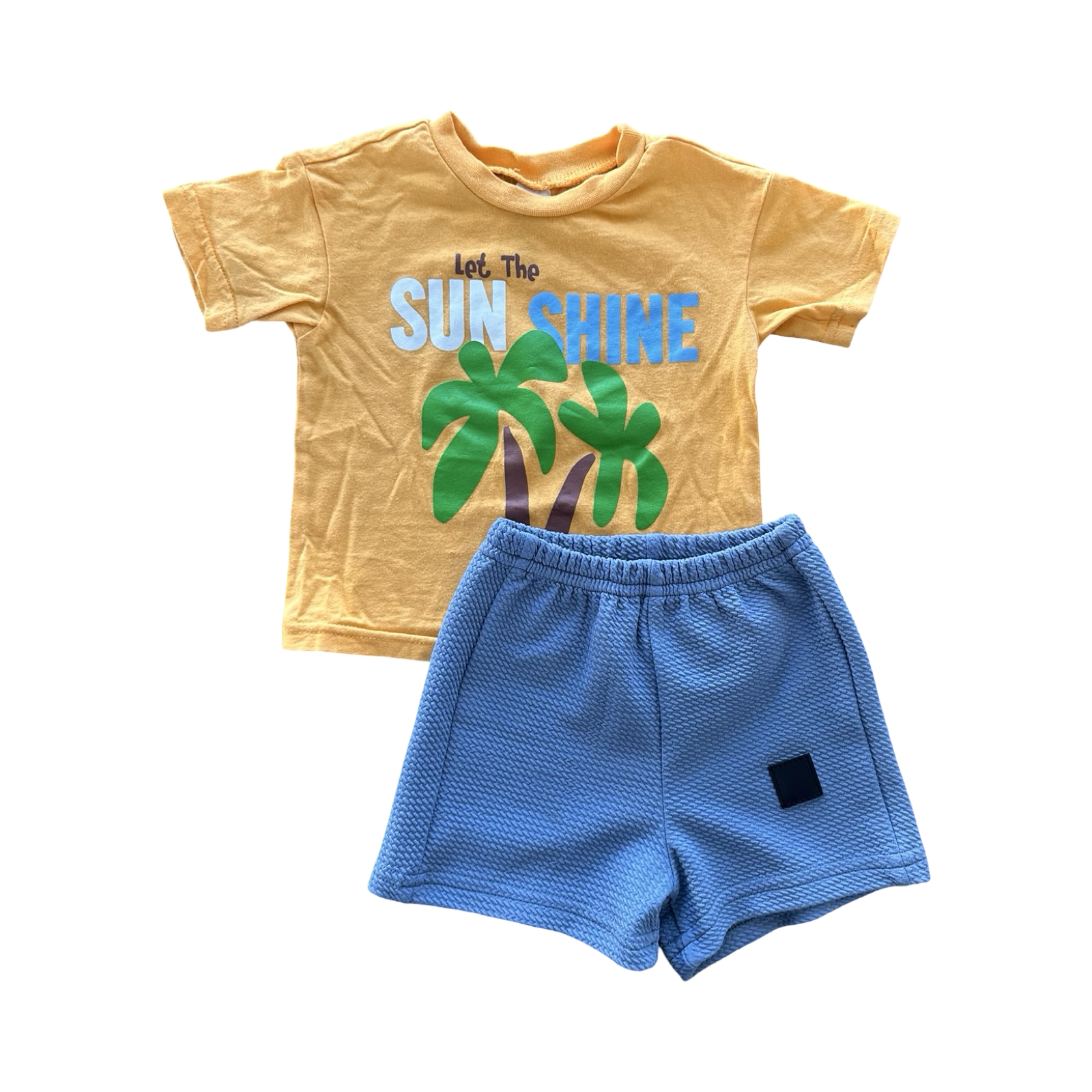 3-6M Orange Let The Sun Shine T-Shirt with Blue Pants - Jet