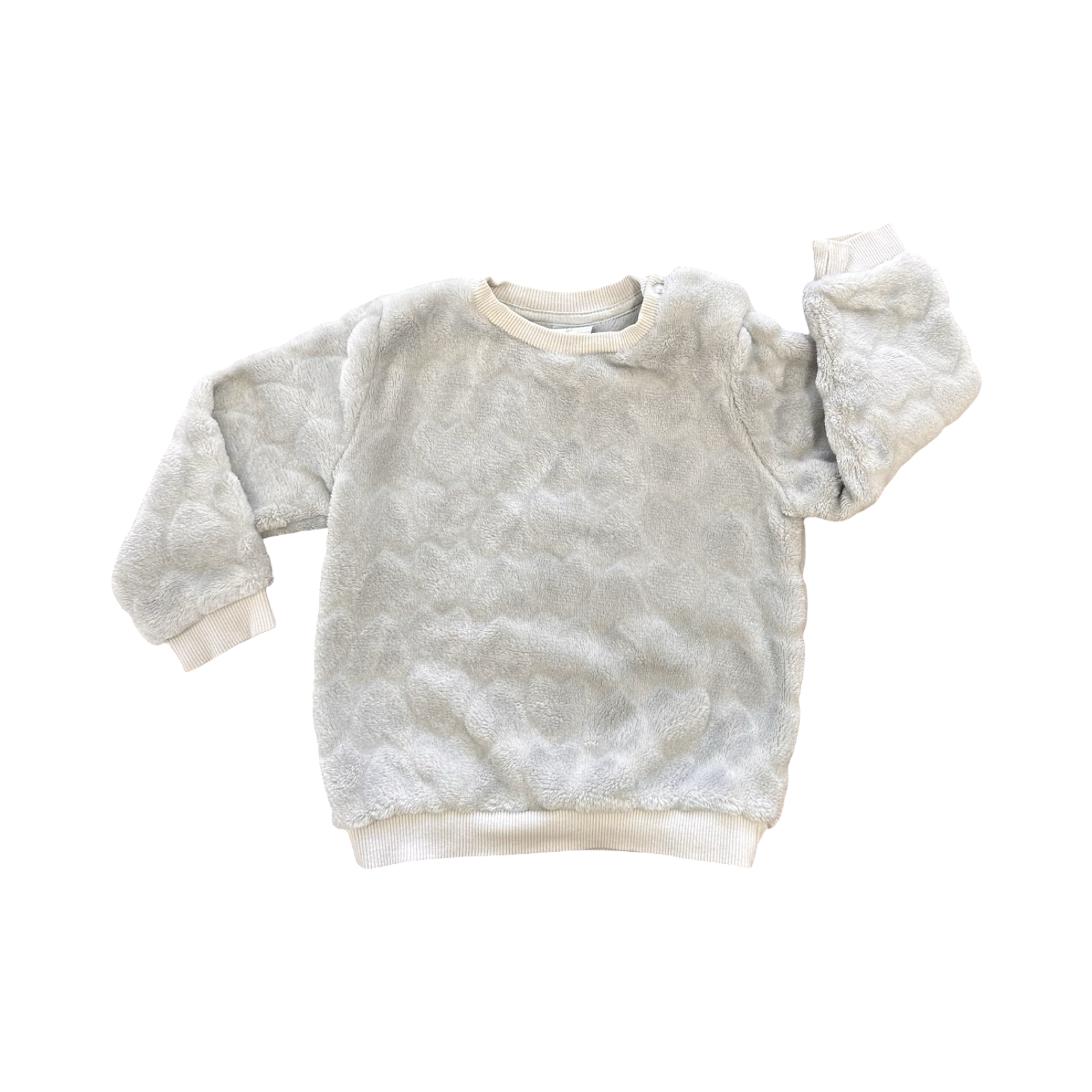 9-12M Grey Heart Fleece Top - Clicks