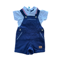 *NEW* 3-6M 2pc Navy Dungaree with White Gold Shirt - Ackermans