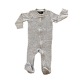 9M Grey Melange Knitted Stretch Zip Onesie - Hoopla
