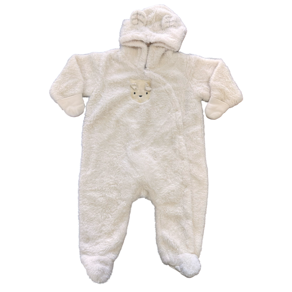 6-12M White Super Soft Lined Sheep Onesie - Woolworths