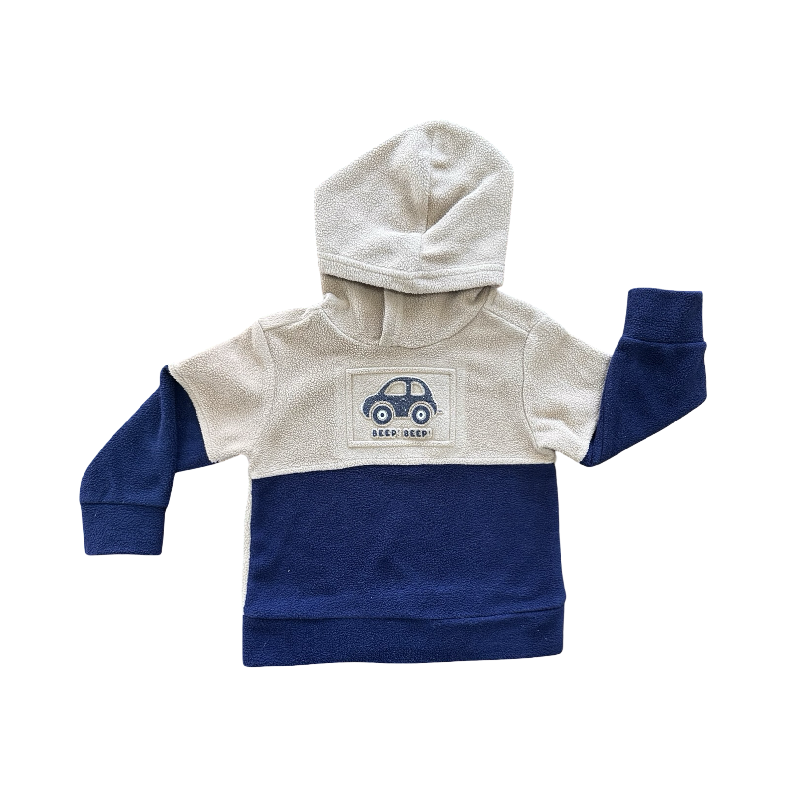3-6M Beige & Navy Beep! Beep! Fleece Top - Ackermans