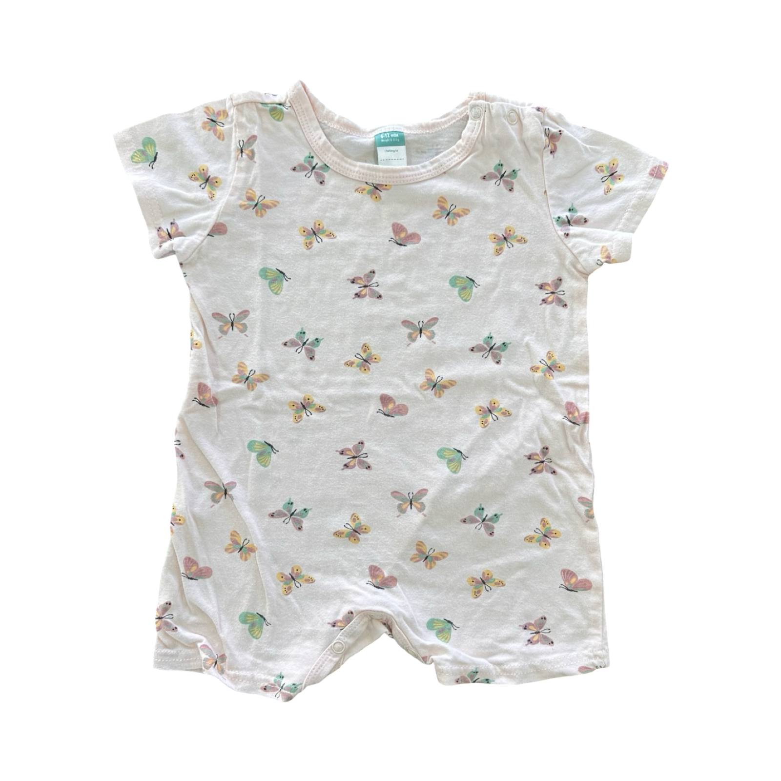 6-12M Pink Butterfly Romper - Ackermans
