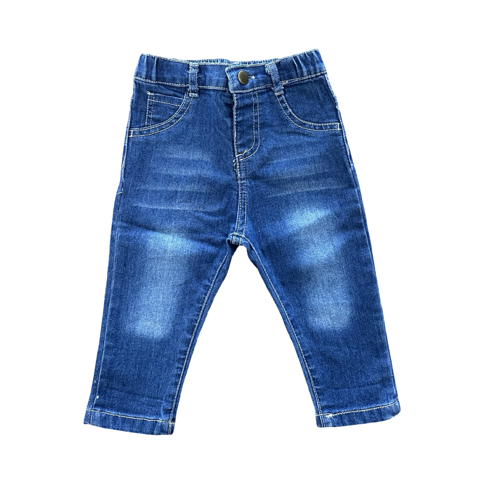 6-12M Blue Denim Jeans with Elasticated Back - Cuddlesome