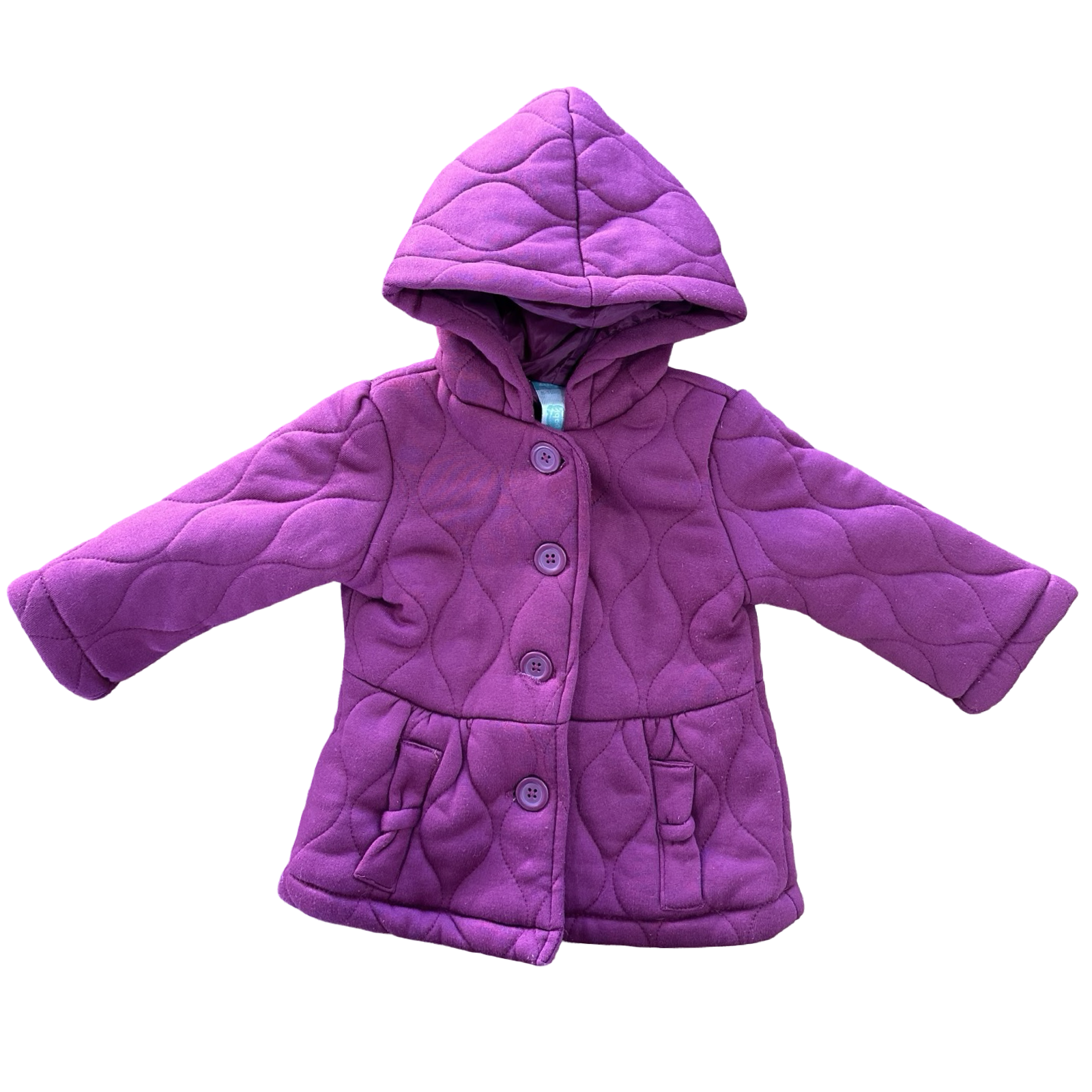 6-12M Burgandy Puffer Hooded Jacket - Ackermans