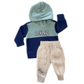 3-6M 2pc Beige, Green & Navy Dino Fleece Set - Ackermans
