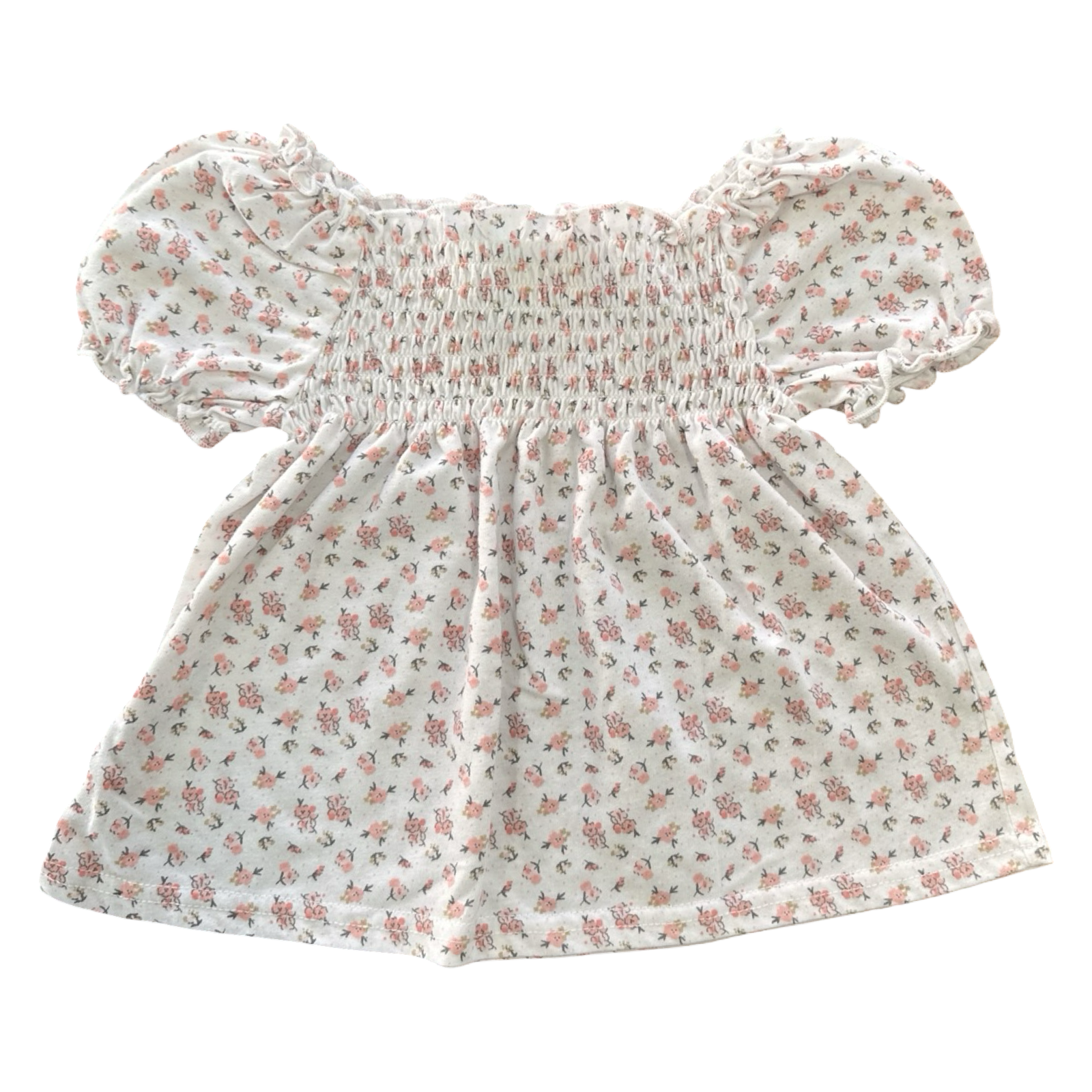 12-18M White & Pink Floral Top - Ackermans