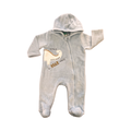 3-6M Blue Dinosaur Fleece Zipper Onesie - Ackermans