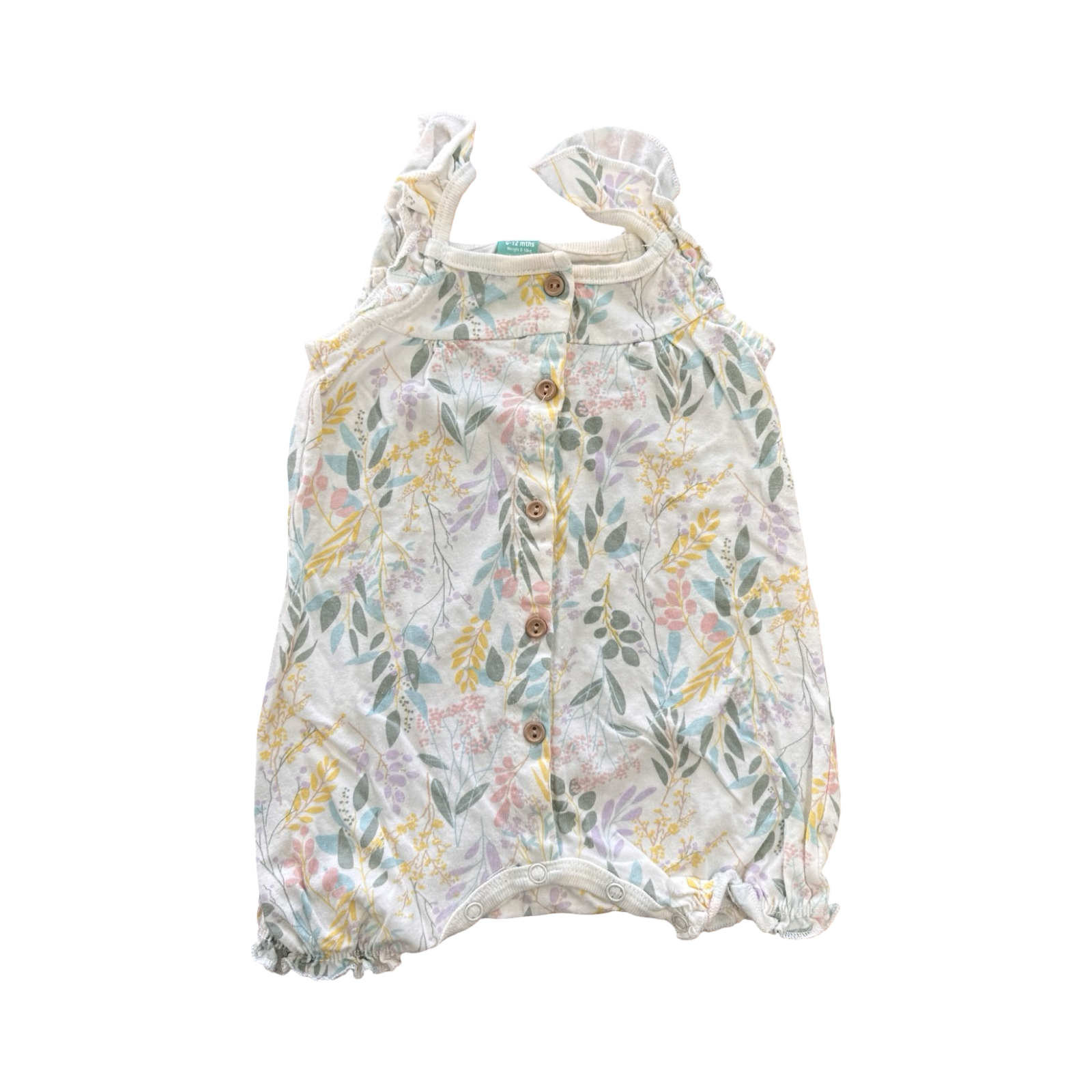 6-12M Cream Floral Romper - Ackermans