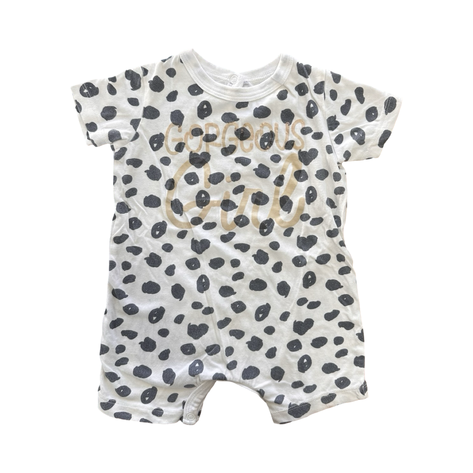 6-12M White Spotted Gorgeous Girl Romper - Woolworths