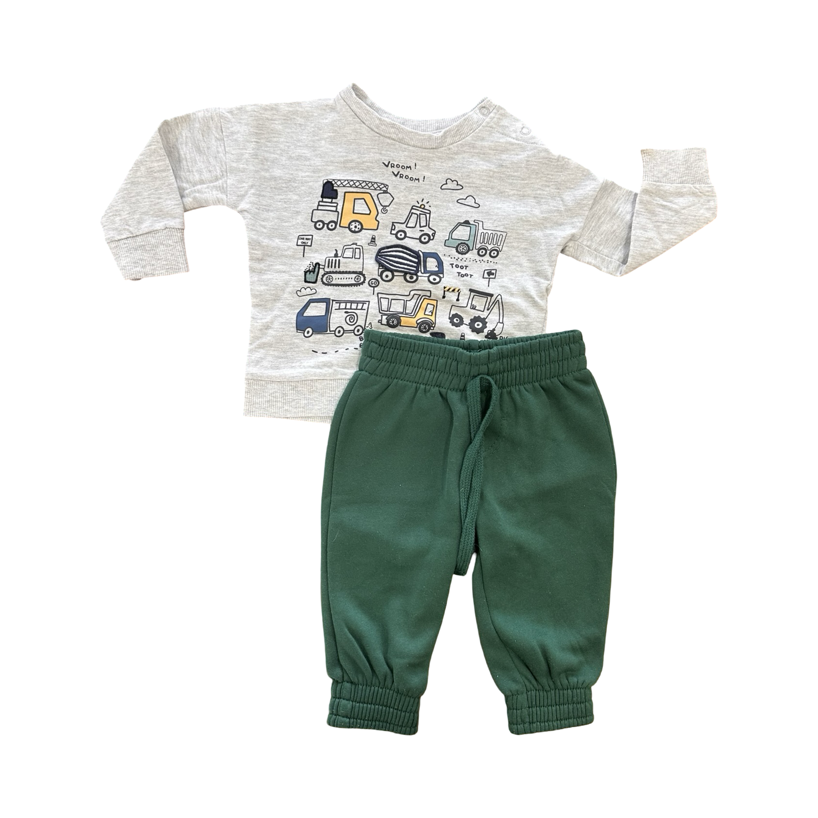 6-12M 2pc Green Construction Sweater Set - Ackermans & Tiny Tots