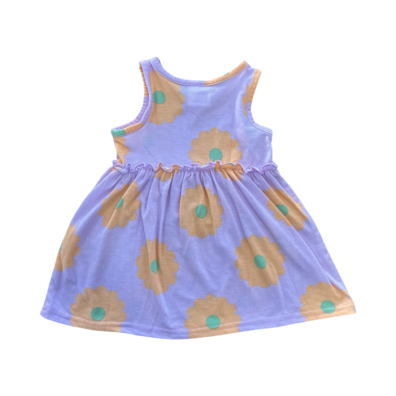 6-12M Purple, Orange & Green Daisy Dress - Cuddlesome