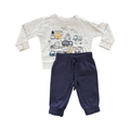 6-12M 2pc Navy Construction Sweater Set - Tiny Tots & Ackermans