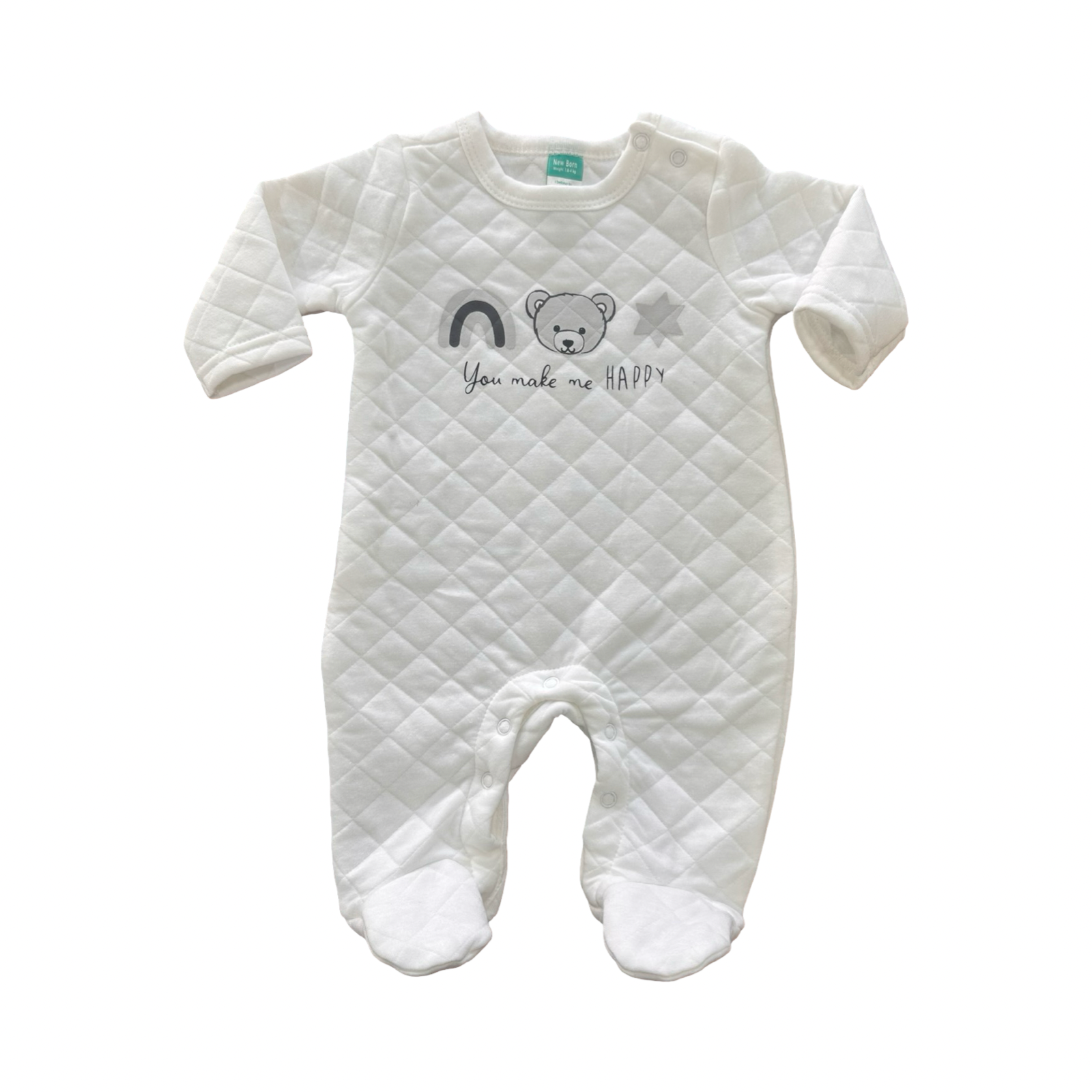 Newborn White Bear Padded Onesie - Ackermans