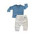 3-6M 2pc Grey Melange Jogger & Blue Long Sleeve Top - Cuddlesome & Ackermans