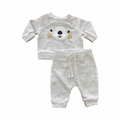 3-6M Grey Melange Bear Sweater Pants - Cuddlesome