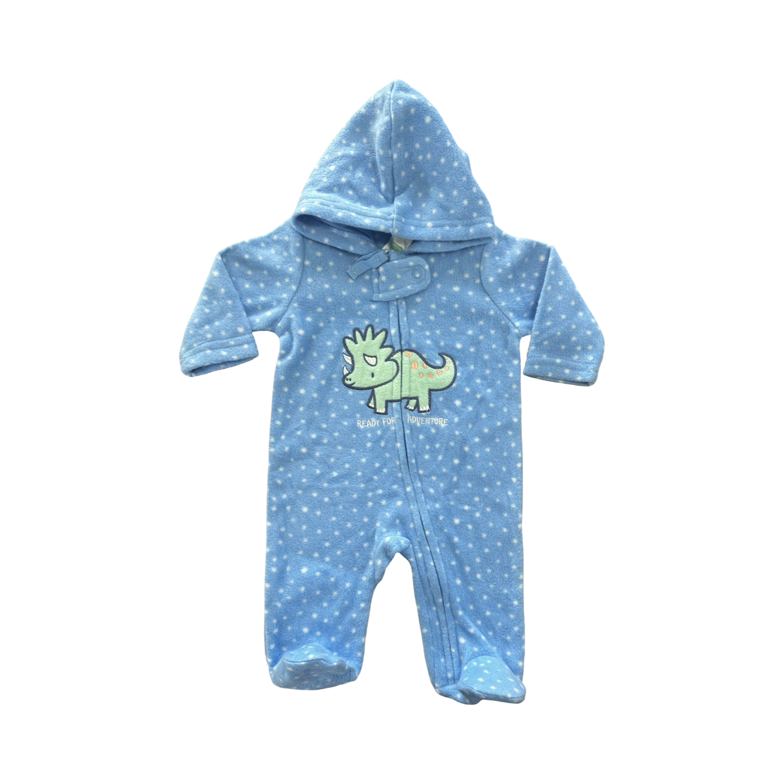Newborn Blue Polkadot Dinosaur Fleece Onesie - Ackermans