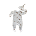 Newborn Blue Waffle Style Stretch Bear Babygrow & Beanie - Cotton on