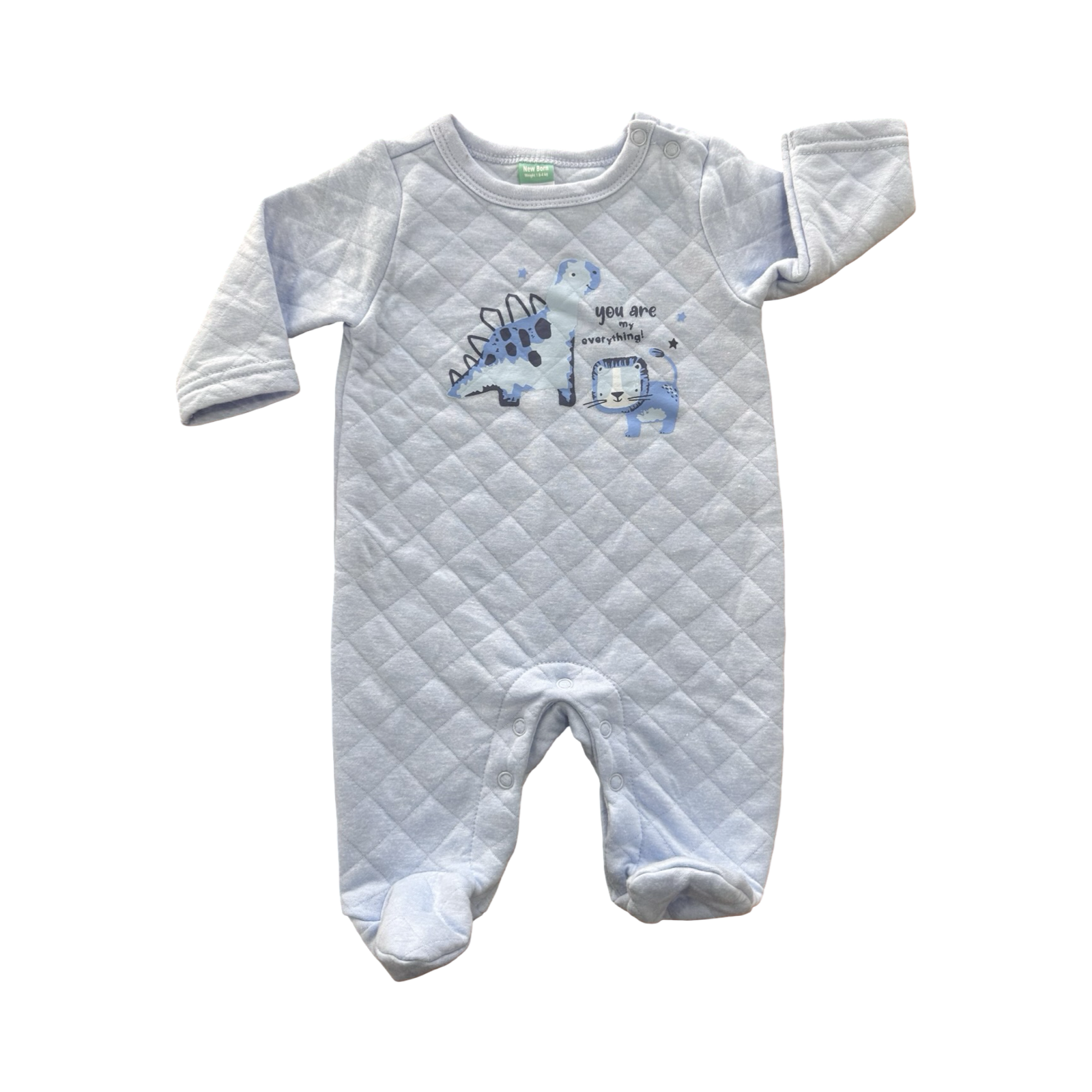 Newborn Blue Padded Dinosaur Onesie - Ackermans