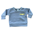 3-6M Grey Sweater Top with Yellow Minibus - Mpho power baby