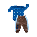 3-6M Brown & White New York Jogger & Navy Star Bodysuit - Mr Price