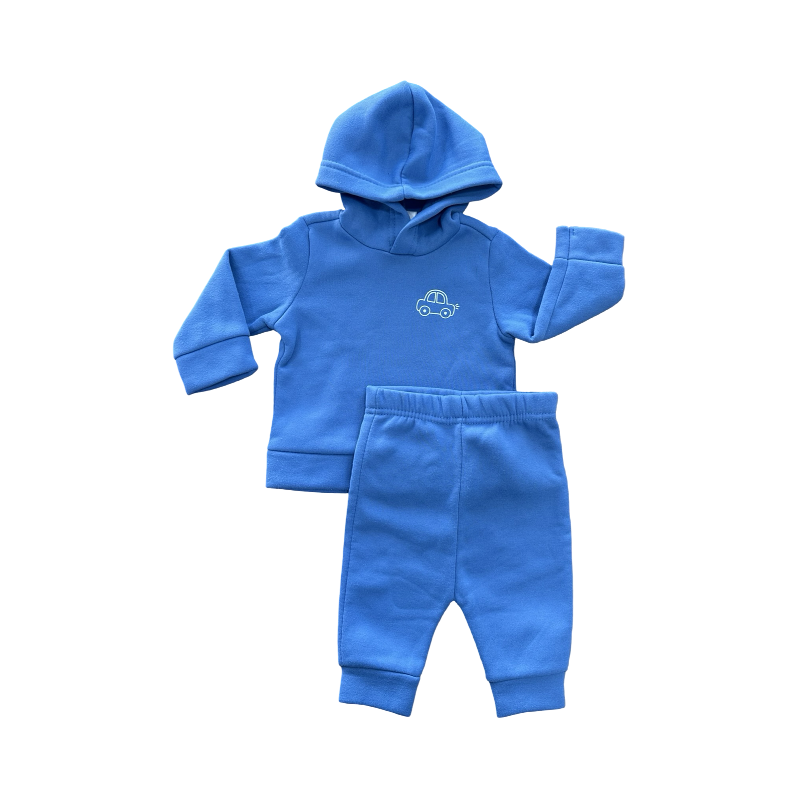 0-3M 2pc Blue Car Sweater Set - Cuddlesome
