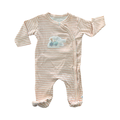 1-3M Peach Stripe Doggie Babygrow - Woolworths
