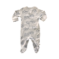 1-3M Grey & Blue Tractor Babygrow - Woolworths
